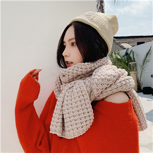 Solid color knitted wool warm cheap scarf