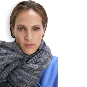 Wholesale gray plaid cashmere decorative scarf