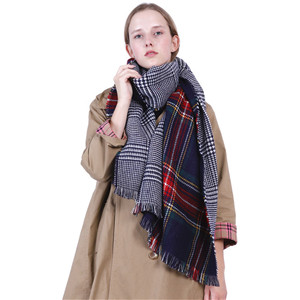 Wholesale plaid cashmere decorative cheap scarf