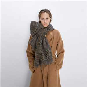 Wholesale yellow cashmere houndstooth scarf