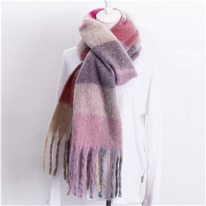Wholesale color plaid tassel cashmere scarf