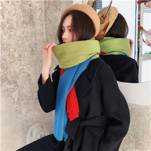 Wholesale diamond color matching knitted scarf