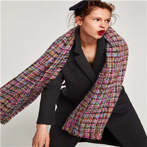 Wholesale color small plaid cashmere scarf