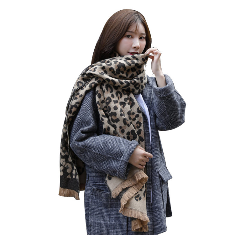Wholesale leopard print tassel cotton scarf