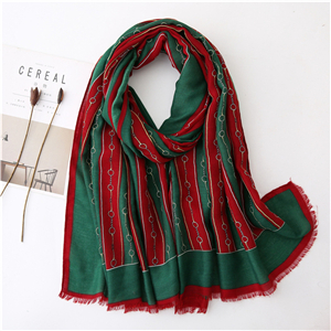 Chain pattern fringed cotton decorative cheap scarf