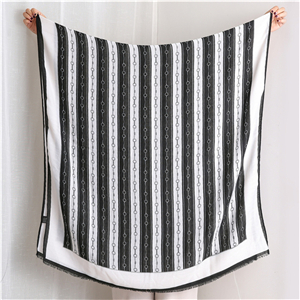 Chain pattern fringed cotton decorative cheap scarf