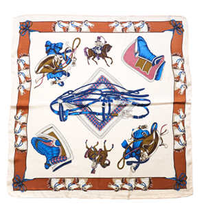 Wholesale chain pony pattern silk square scarf