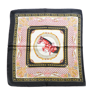 Wholesale chain pony pattern silk square scarf