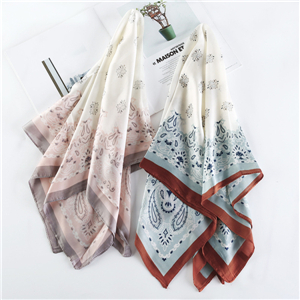 Wholesale cashew printed silk square scarf
