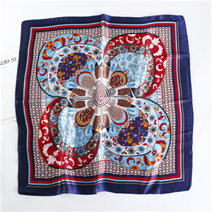 China wholesale flower print silk square scarf