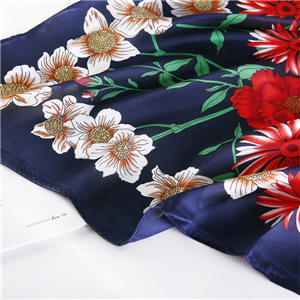 China wholesale flower print silk square scarf