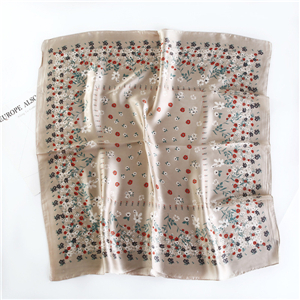 China wholesale flower print silk square scarf