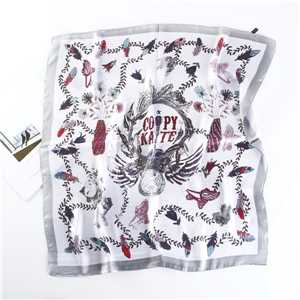 China wholesale printed silk square scarf