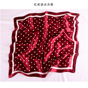 Wholesale polka dot pattern silk square scarf