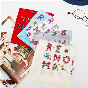 China wholesale printed silk square scarf