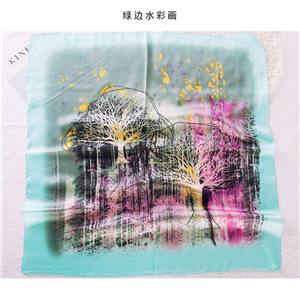 China Yiwu cheap printed silk square scarf
