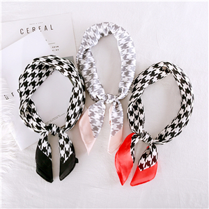 Chinese cheap houndstooth pattern silk square scarf