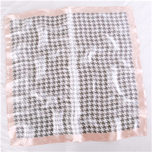 Chinese cheap houndstooth pattern silk square scarf