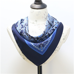 Wholesale cashew flower printed silk square scarf
