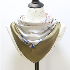 Wholesale cashew flower printed silk square scarf