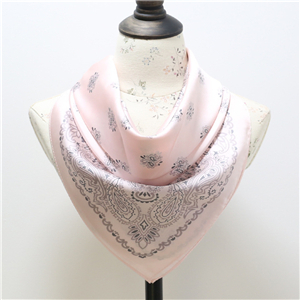 Wholesale cashew flower printed silk square scarf