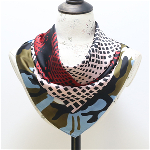 Wholesale plaid color matching silk square scarf