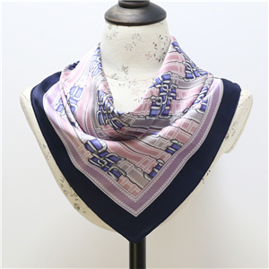 Wholesale plaid color matching silk square scarf