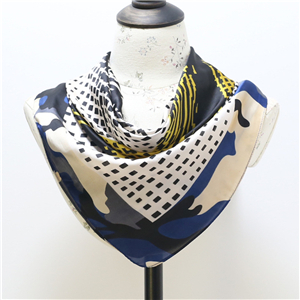Wholesale plaid color matching silk square scarf