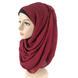 Wholesale crumpled pure color chiffon muslim scarf