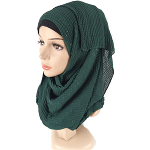 Wholesale crumpled pure color chiffon muslim scarf