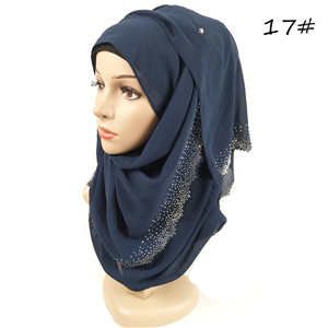 Wholesale hollow rhinestone chiffon muslim scarf