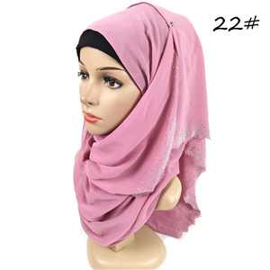 Wholesale hollow rhinestone chiffon muslim scarf