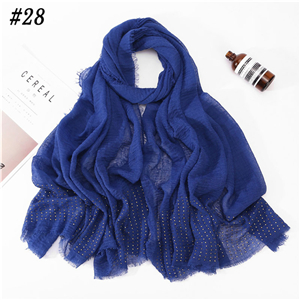 Wholesale monochrome cotton rhinestone scarf