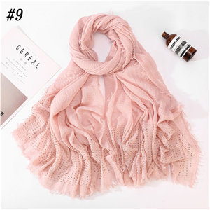 Wholesale monochrome cotton rhinestone scarf
