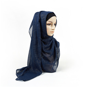 Wholesale silver silk striped cotton scarf