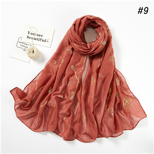 Wholesale bronzing leaf pattern muslim scarf
