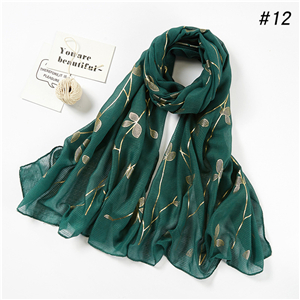 Wholesale bronzing leaf pattern muslim scarf