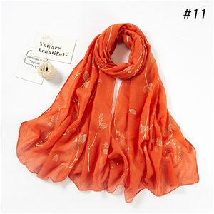 Wholesale bronzing leaf pattern muslim scarf