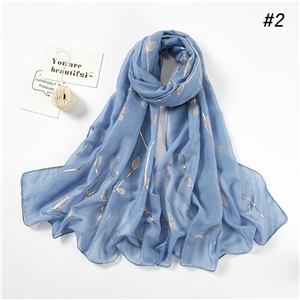 Wholesale bronzing leaf pattern muslim scarf
