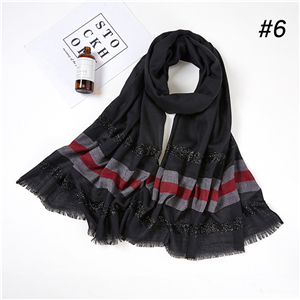 Wholesale monochrome striped thermal scarf