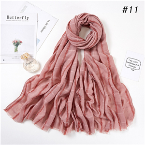 China wholesale gold silk cotton striped scarf