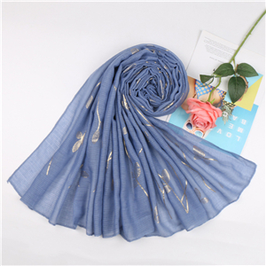 Wholesale bronzing leaf muslim scarf