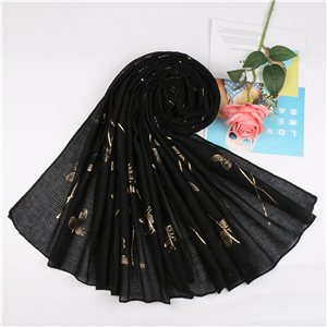Wholesale bronzing leaf muslim scarf