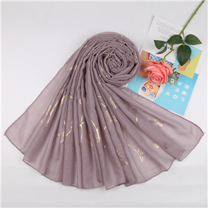 Wholesale bronzing leaf muslim scarf