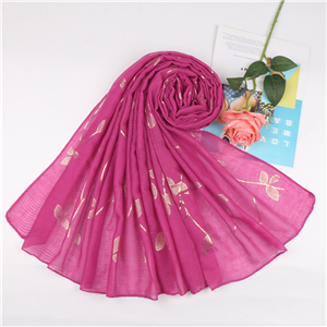 Wholesale bronzing leaf muslim scarf