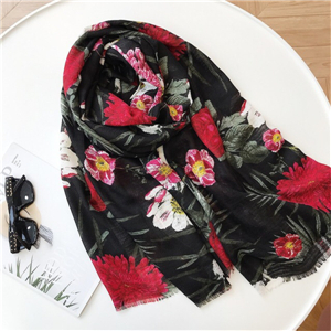 Wholesale flower print cashmere scarf
