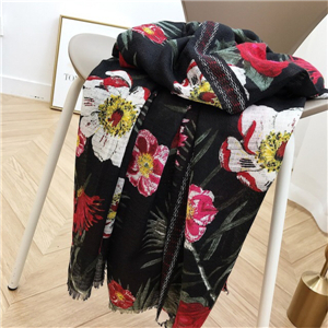 Wholesale flower print cashmere scarf