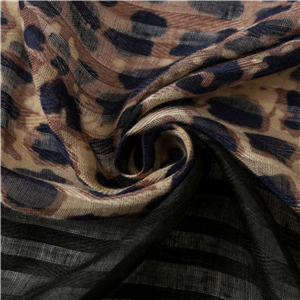 Leopard print tassel cotton warm scarf
