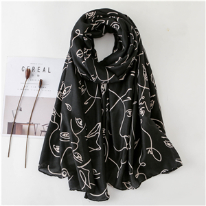 Black eye cartoon abstract pattern cotton cheap scarf