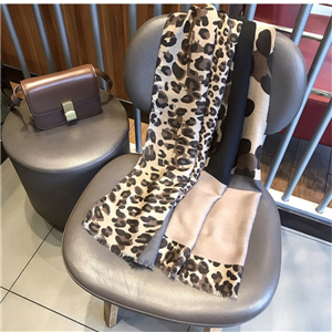 Leopard print cashmere tassel warm scarf